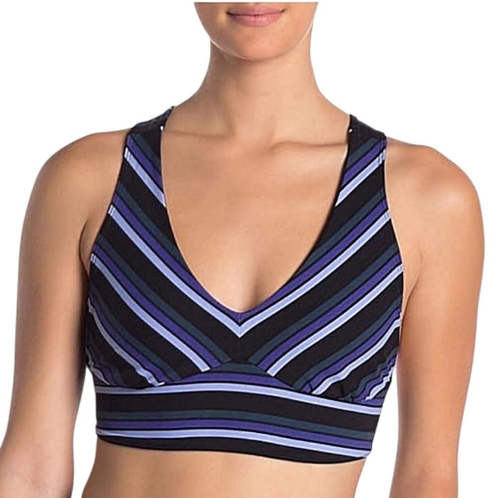 Free People Movement Gidget Striped V Neck Sports Bra Size XS